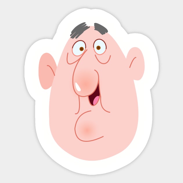 Old Man Face Sticker by DigiToonsTreasures